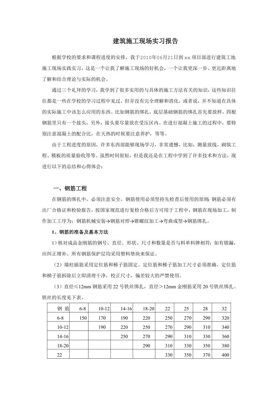 建筑工程专业实习报告.doc_第1页