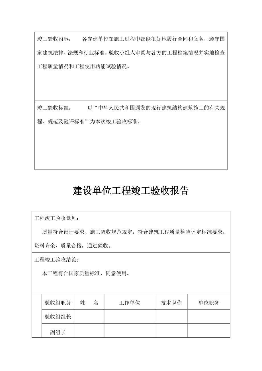 建设单位工程竣工验收报告(样表).doc_第2页