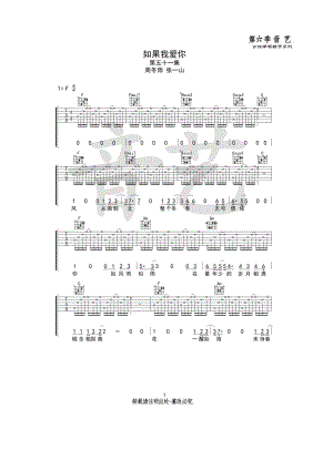 张一山 周冬雨《如果我爱你》吉他谱六线谱电视剧《春风十里不如你》片头曲音艺乐器编配制作 吉他谱.docx