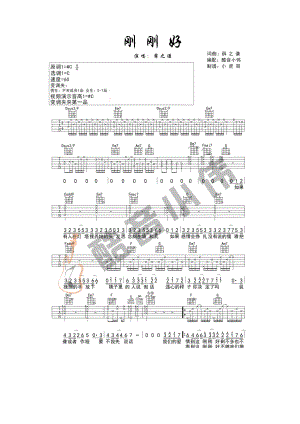 刚刚好吉他谱六线谱 薛之谦 C调超级原版（酷音小伟吉他教学版）原调为升C调采用C调指法编配弹唱时可变调夹夹1品得到原调 吉他谱.docx