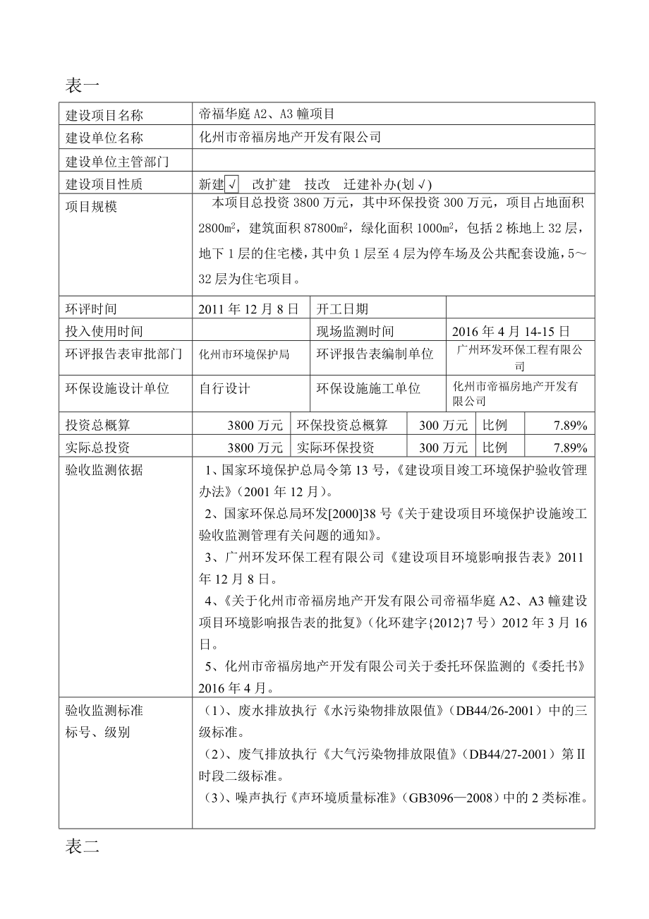 环境影响评价报告公示：化州市帝福房地开发帝福华庭AA幢位于化州市北岸北环评报告.doc_第3页