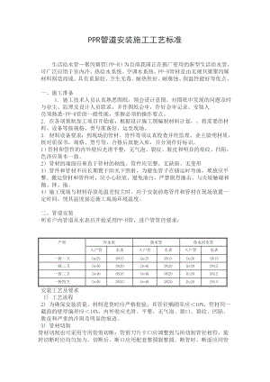 PPR管道安装施工工艺标准.doc