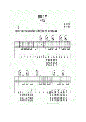 喜剧之王是由黄伟文填词李荣浩谱曲并演唱的一首歌曲收录在李荣浩2014年11月28日发行的专辑李荣浩中是该专辑的第一主打歌喜剧之王吉他谱1.docx