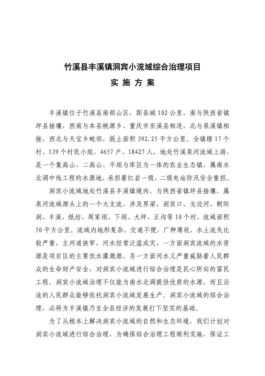 竹溪县丰溪镇洞宾小流域综合治理项目.doc_第1页