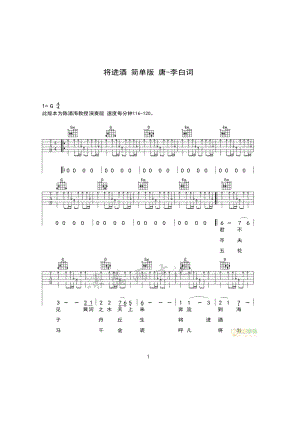 厨子和戏子《将进酒》 吉他谱_2.docx