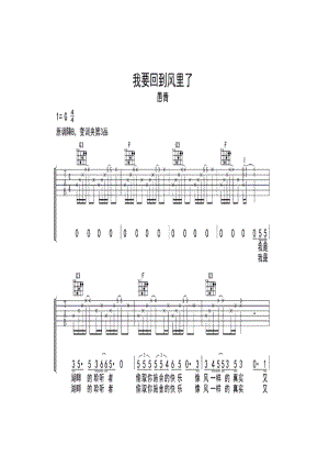 愚青《我要回到风里了》 吉他谱.docx