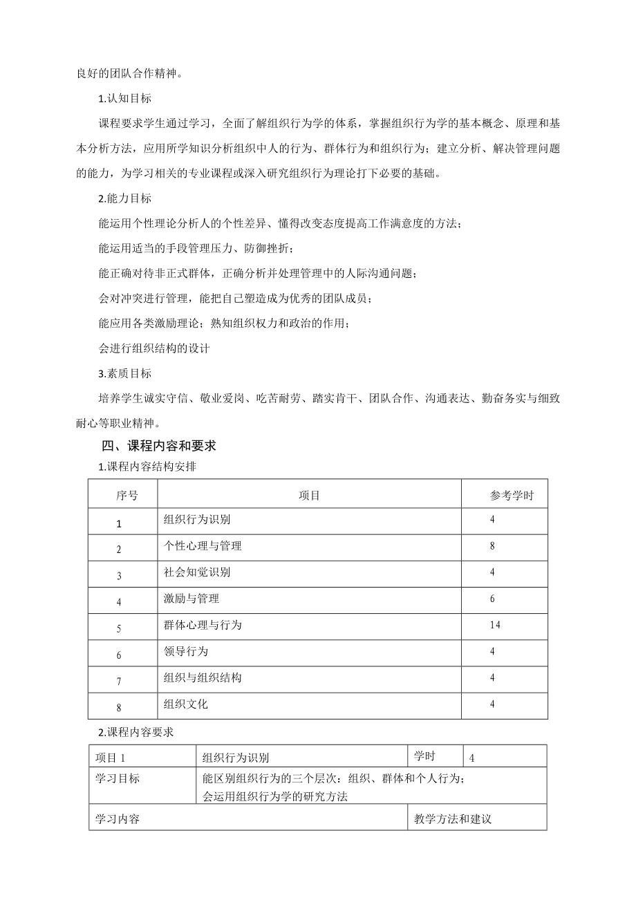 《组织行为学》课程标准.doc_第2页