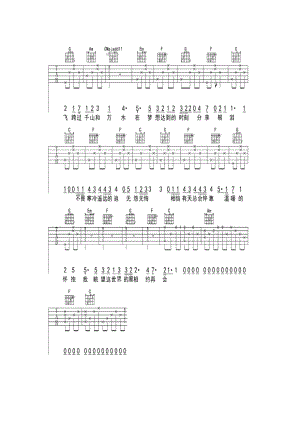 候鸟吉他谱 尚雯婕 吉他谱_5.docx