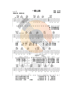 一程山路吉他谱六线谱 毛不易 C调简单版高清弹唱谱 唯音悦编配C调指法编配弹唱时变调夹夹6品 吉他谱.docx