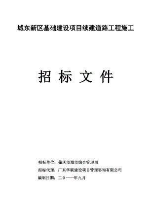 城东新区基础建设项目续建道路工程施工招标文件.doc