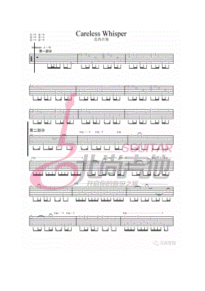 Careless Whisper（无心快语）指弹吉他谱六线谱 尚北吉他版学习的朋友请参考视频演示 吉他谱.docx
