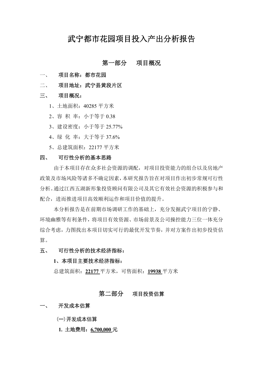 武宁项目投入产出分析报告.doc_第1页