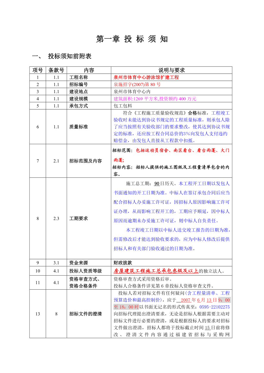 泉州市体育中心游泳馆扩建工程施工招标文件.doc_第3页