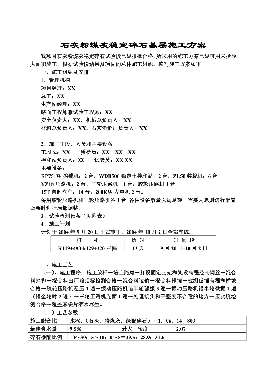 石灰粉煤灰稳定碎石基层施工方案.doc_第1页