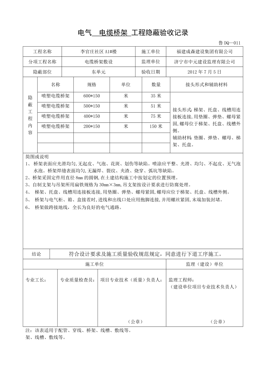 桥架工程隐蔽验收记录.doc_第2页