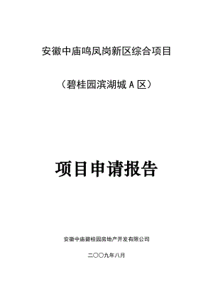 安徽巢湖中庙碧桂园滨湖城项目银行申请报告(doc 38).doc