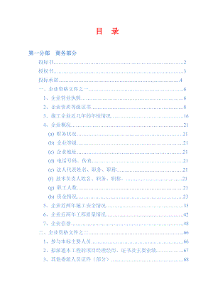 工程施工投标文件商务表 技术标.doc