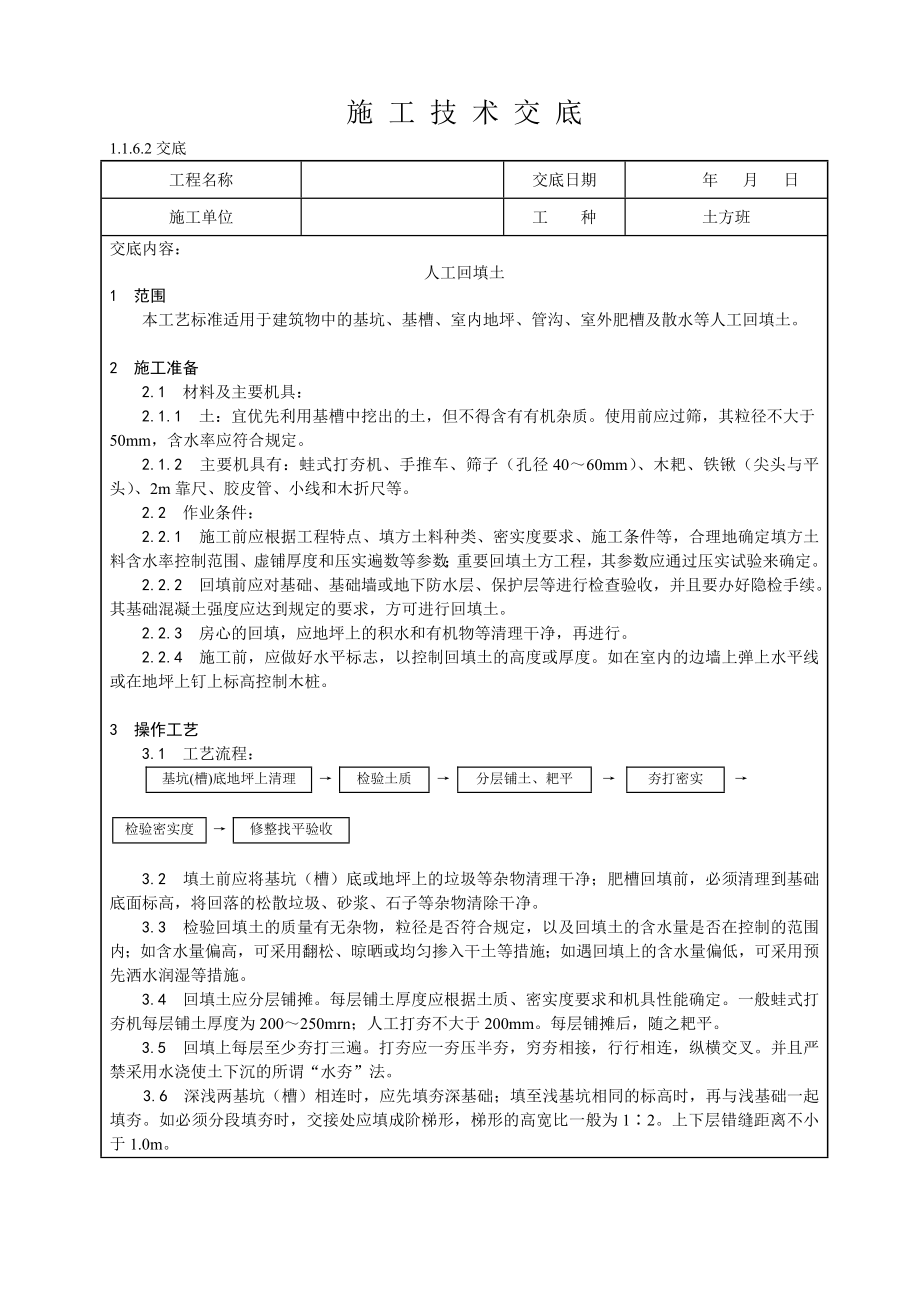 人工土方回填技术交底.doc_第1页