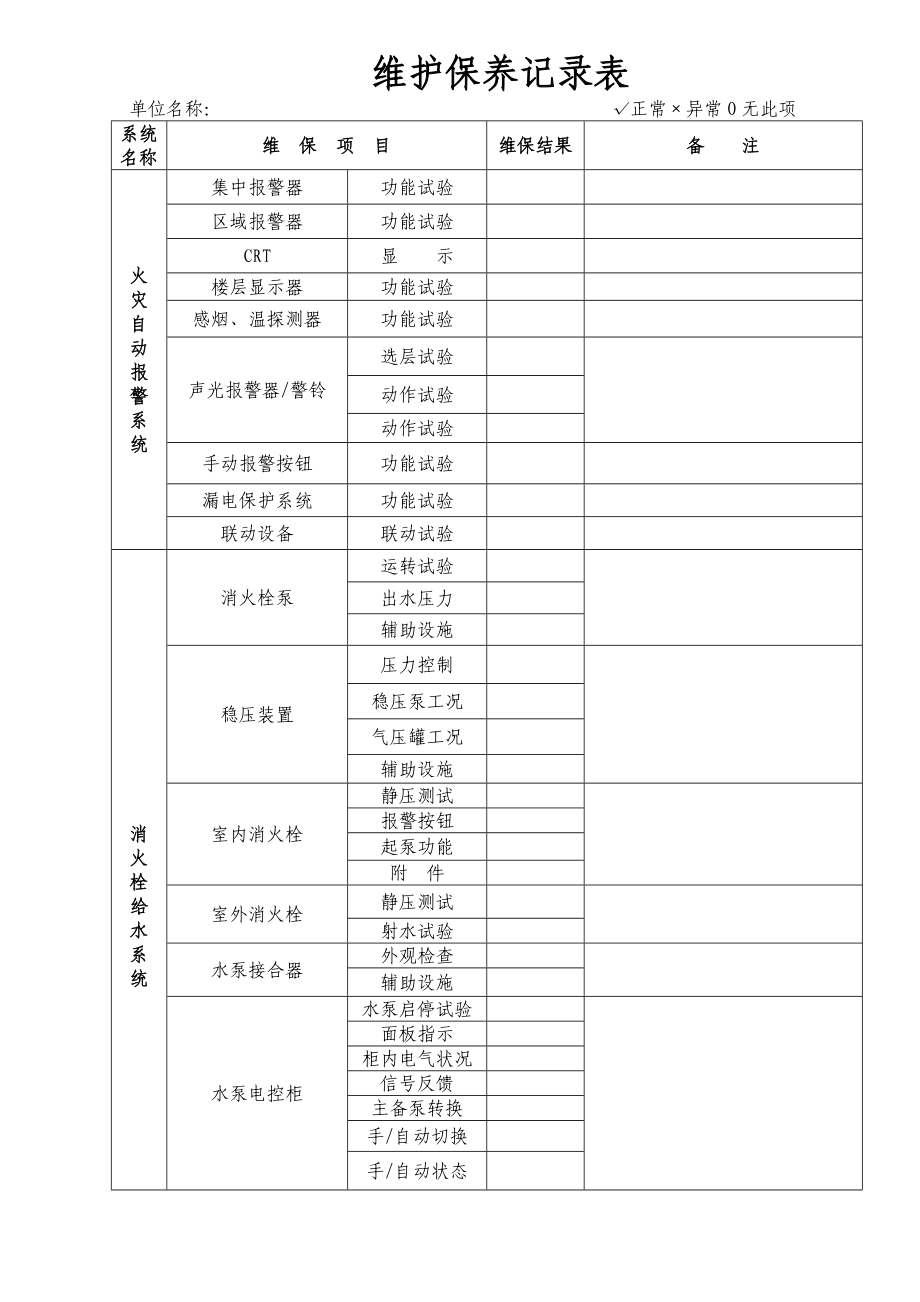 消防维保记录表.doc_第1页