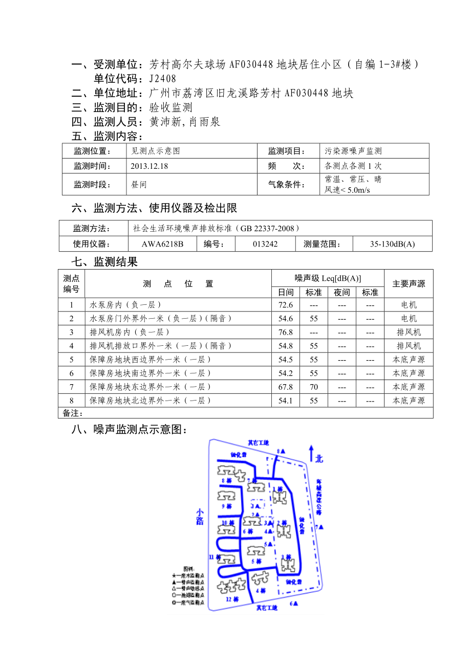 芳村高尔夫球场AF030448地块居住小区建设项目竣工环境保护验收.doc_第1页