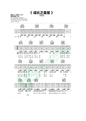 成长的重量吉他谱六线谱李荣浩G调最易上手胡sir音乐教室吉他谱.docx