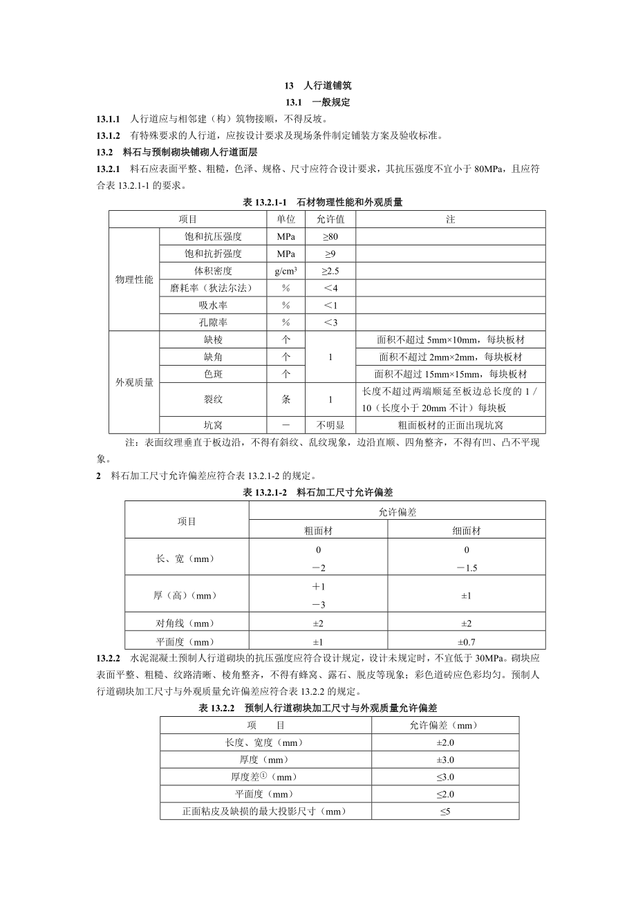 人行道铺筑及路沿石质量验收标准.doc_第1页