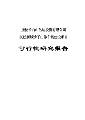 抚松新城沙子山停车场建设项目可行性研究报告.doc