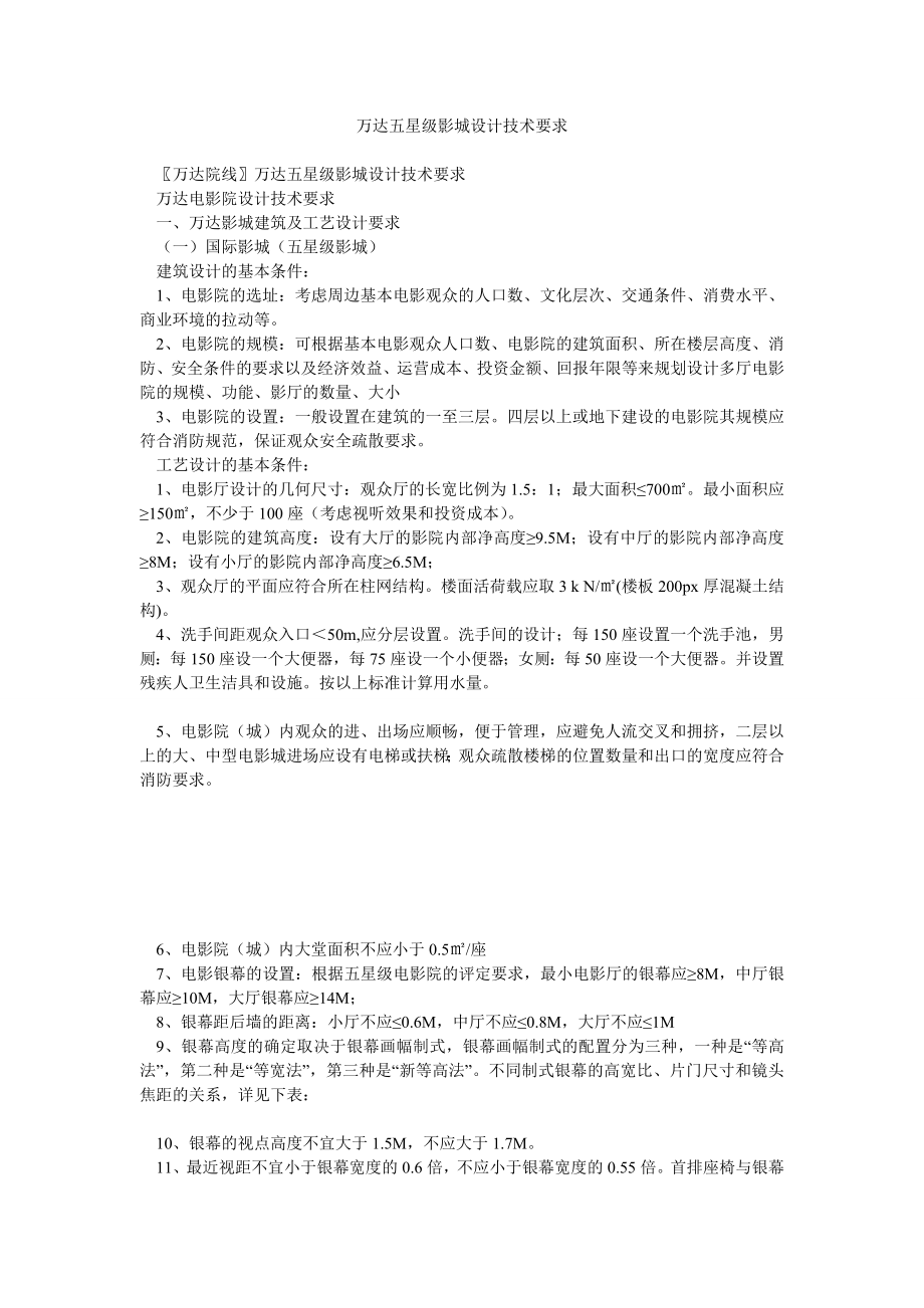 万达五星级影城设计技术要求.doc_第1页