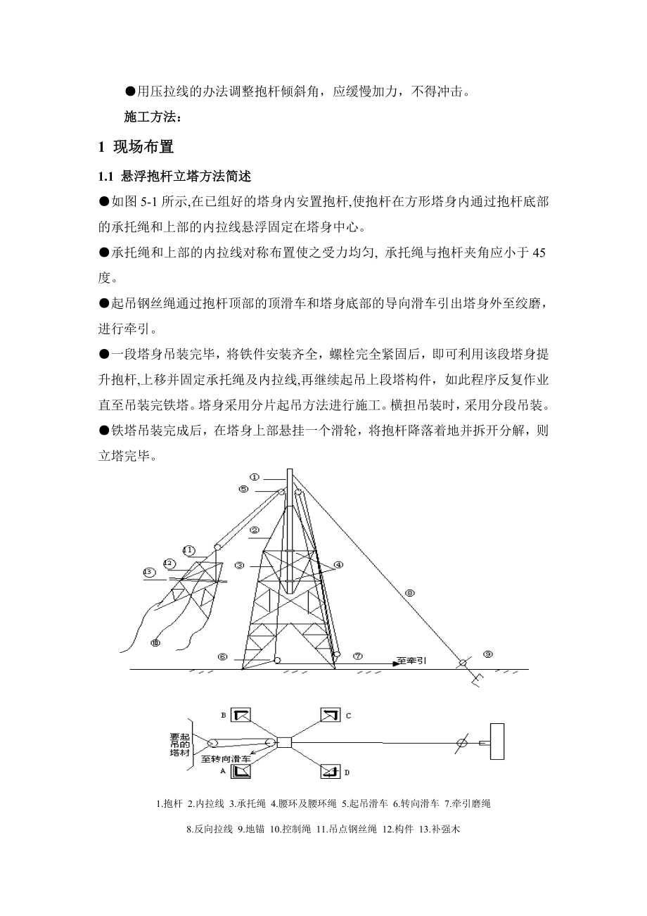 220kV线路工程停电前组立铁塔施工方案交底.doc_第2页