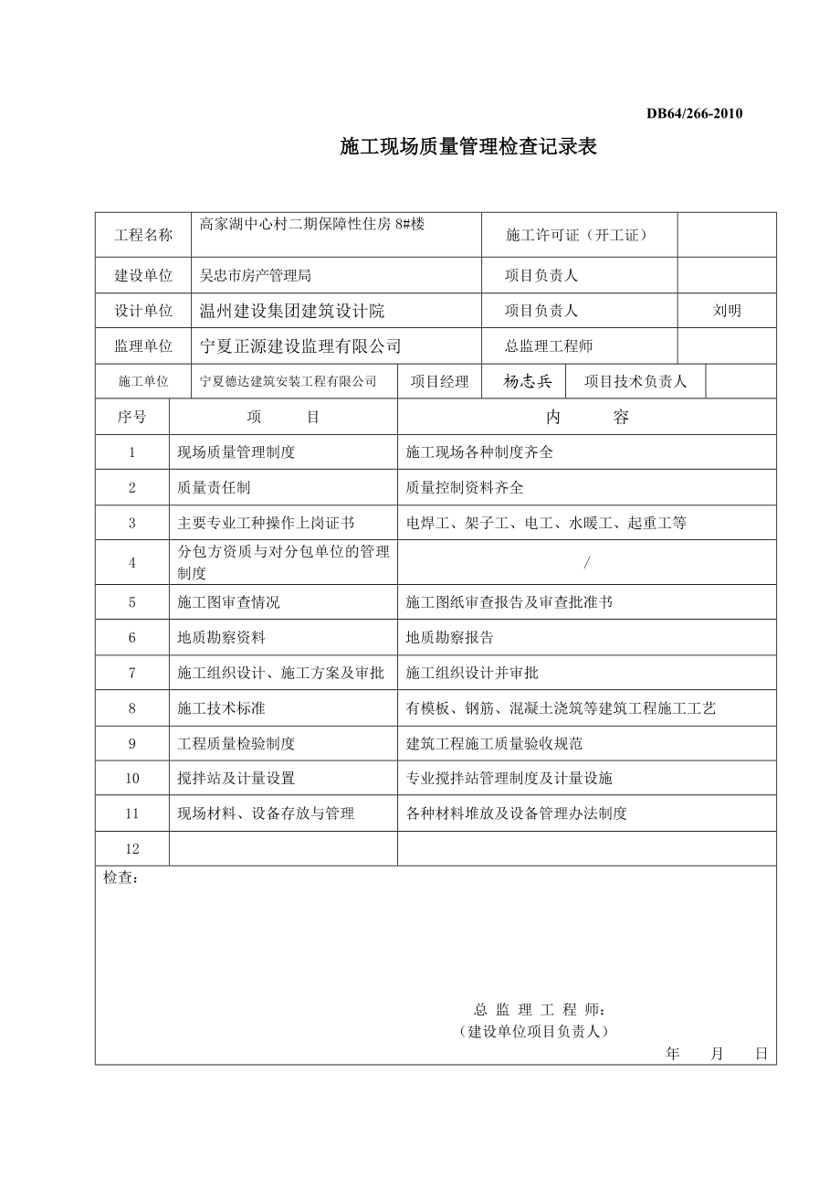 保障性住房施工现场管理检查纪录.doc_第2页