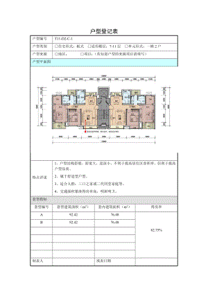 建筑户型登记表.doc