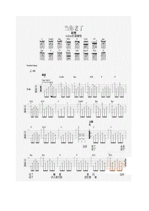当你老了 吉他谱.docx