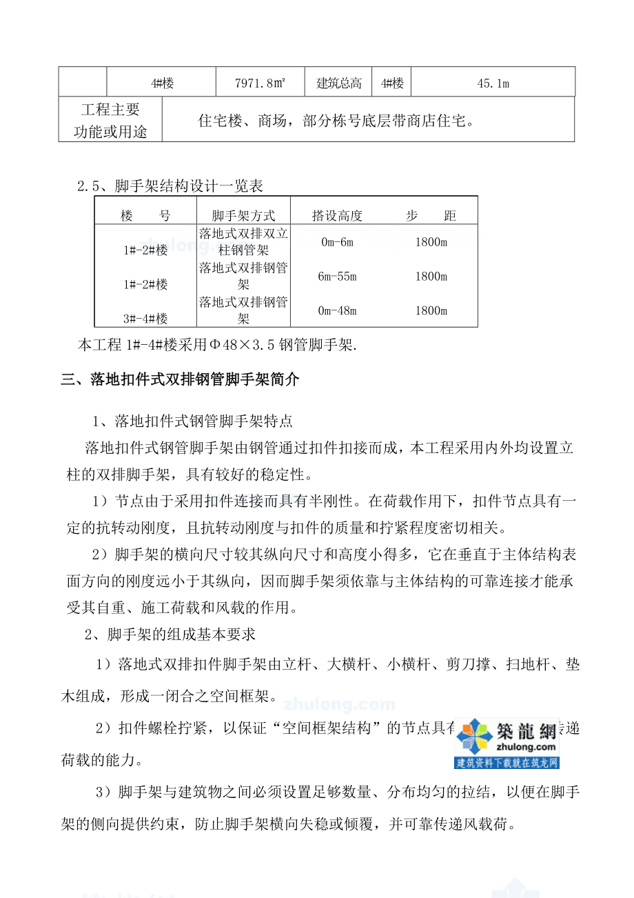 52米福州某住宅楼脚手架施工方案(钢丝绳卸荷)secret.doc_第3页