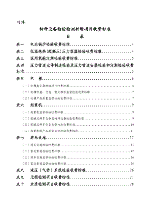 特种设备检验检测新增项目收费标准.doc