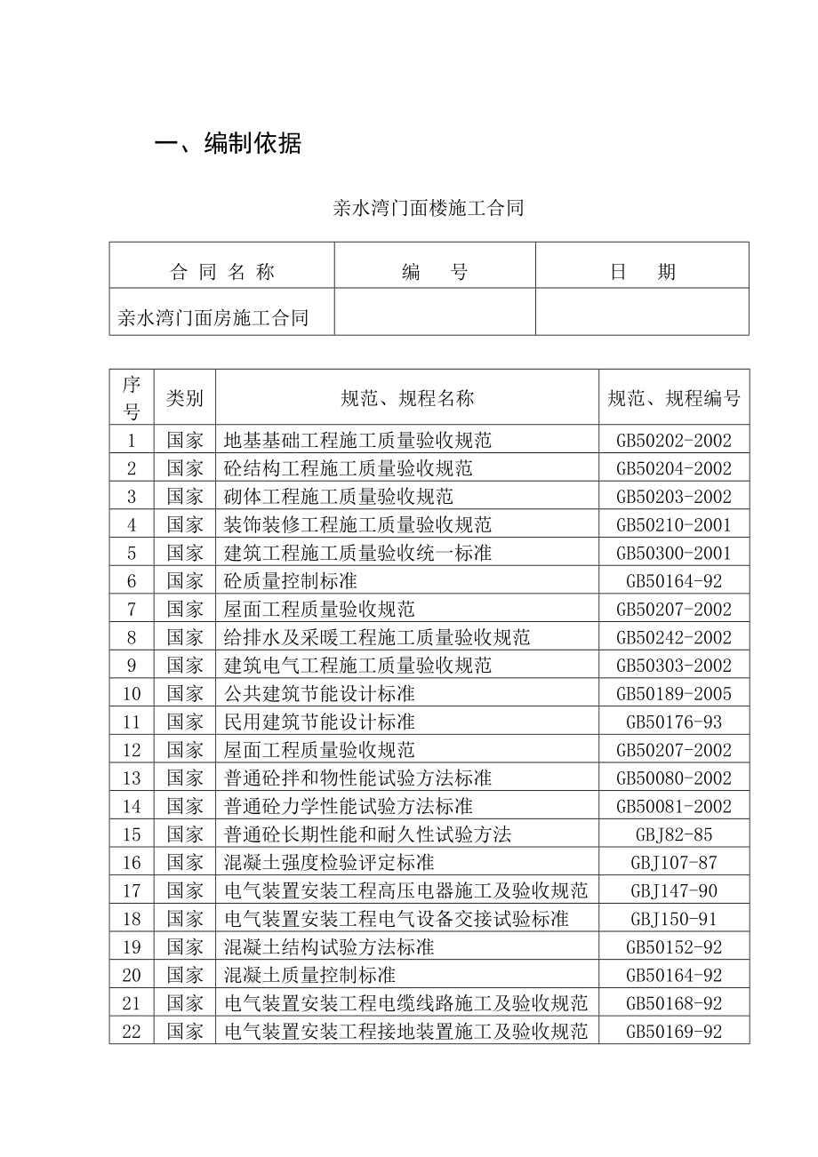 亲水湾门面房施工组织设计.doc_第1页