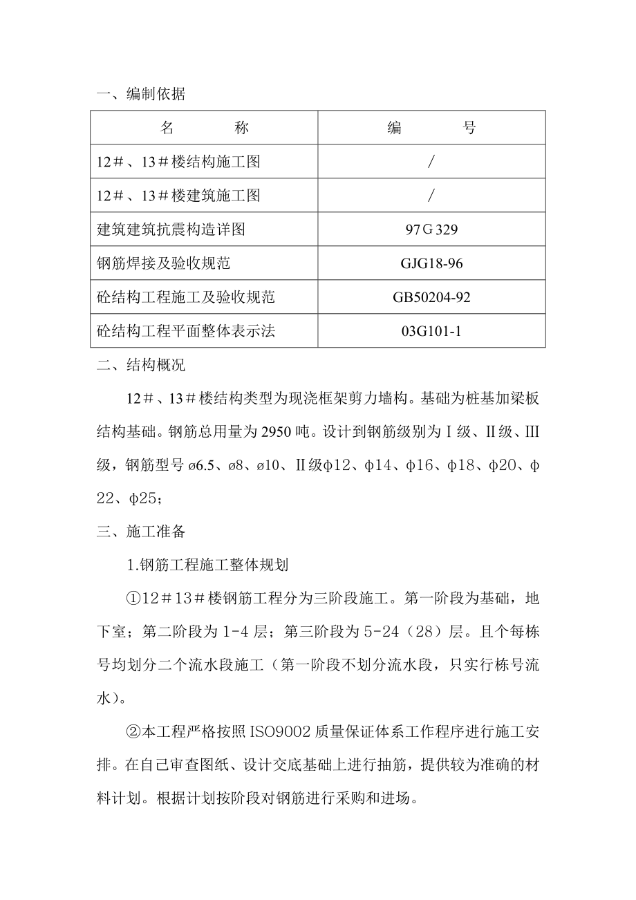 住宅小区工程钢筋施工方案.doc_第2页