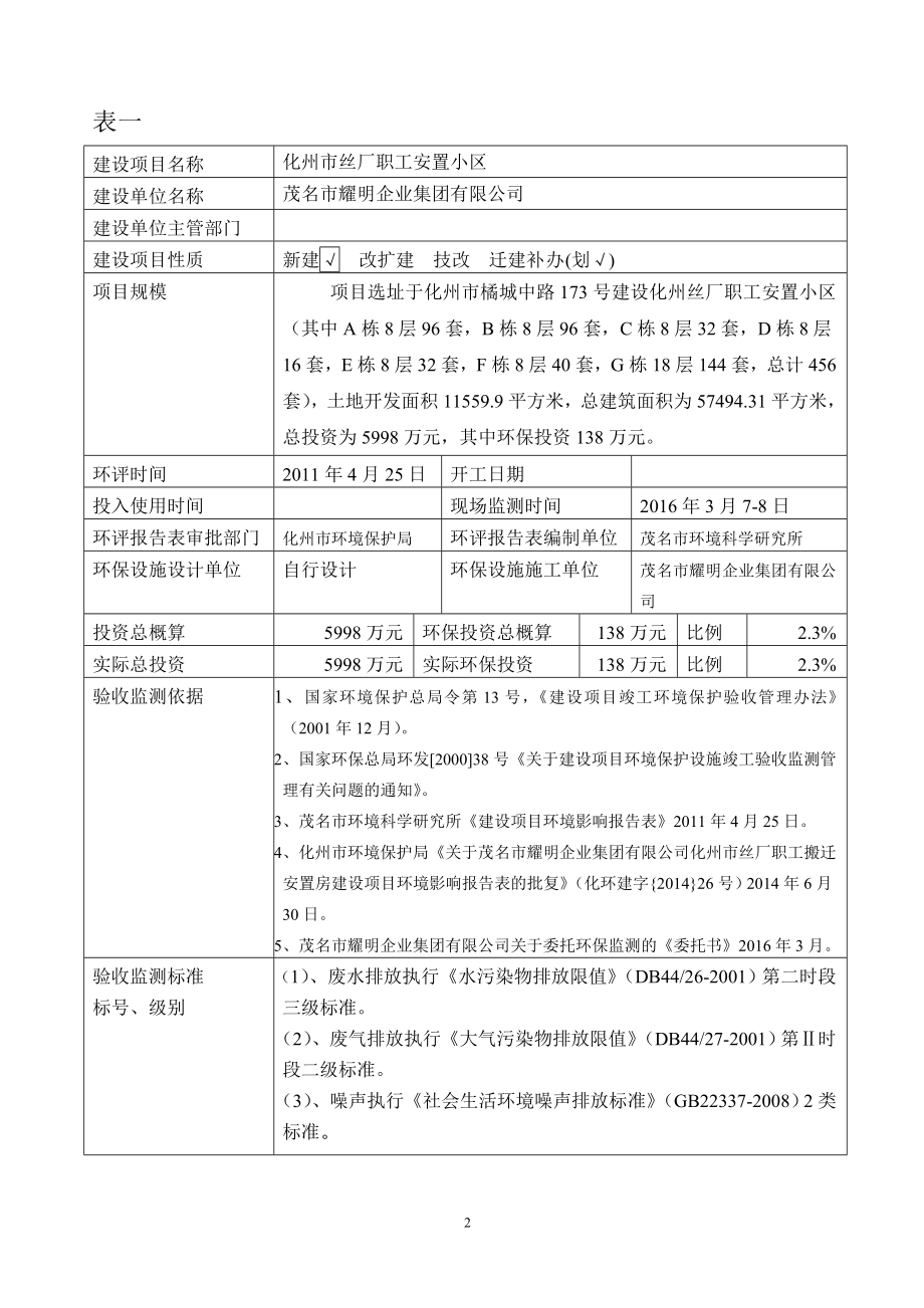 环境影响评价报告公示：化州缫丝厂职工安置小区位于化州市橘城中路号建设化环评报告.doc_第3页