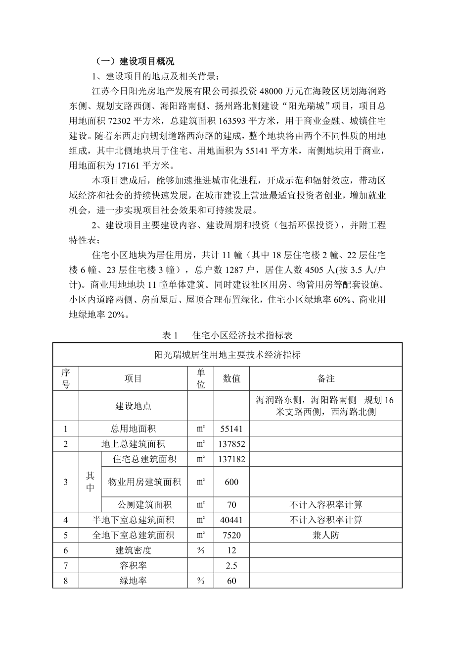 江苏今日阳光房地产发展有限公司阳光瑞城项目环境影响报告书.doc_第2页