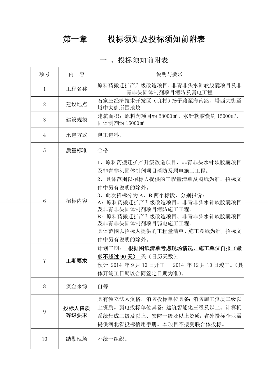 原料药搬迁扩产升级改造项目、非青非头水针软胶囊项目及非青非头固体制剂项目消防及弱电工程招标文件.doc_第3页