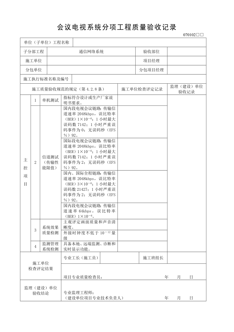 智能建筑系统分项工程质量验收记录.doc_第2页