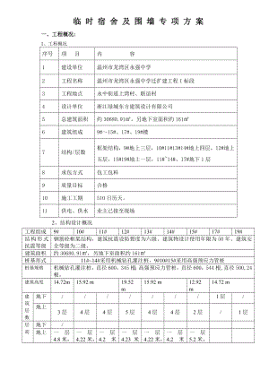 中学迁扩建工程围墙、临时设施施工方案.doc