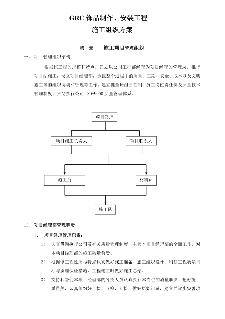 GRC饰品制作、安装工程施工方案.doc_第1页