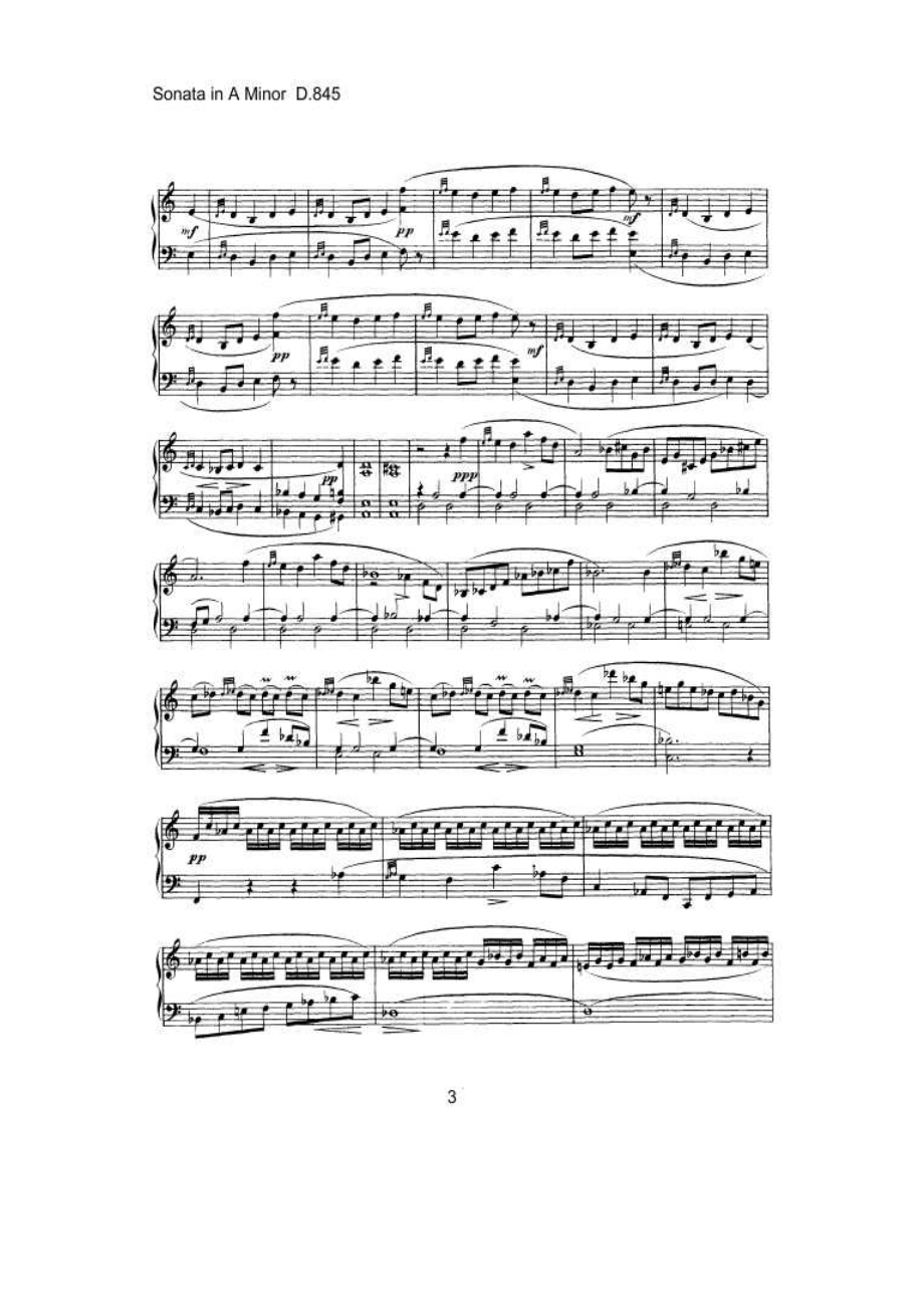 舒伯特A小调奏鸣曲 D. 845SchubertPiano Sonata No.16 in A minor D. 845 钢琴谱.docx_第3页