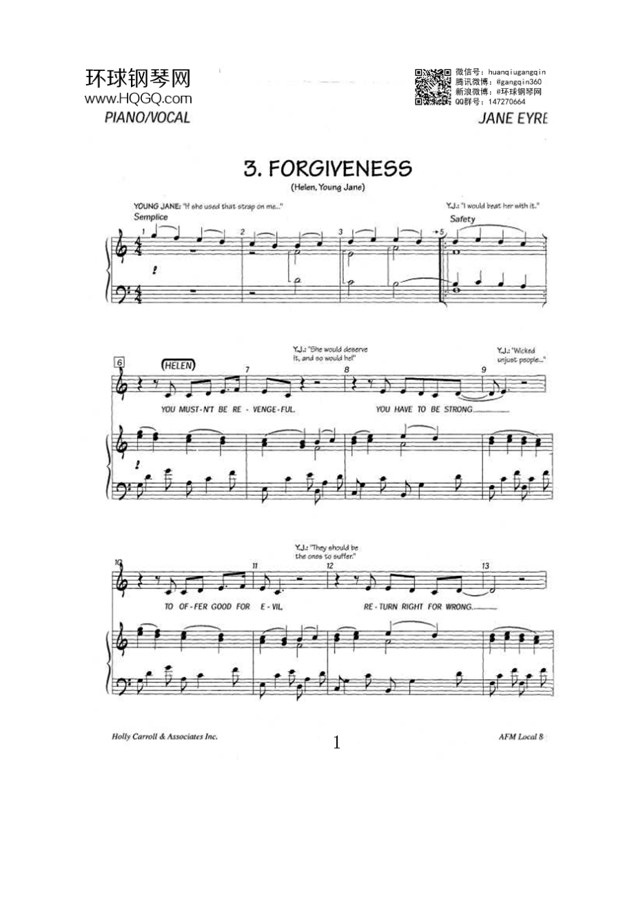 FORGIVENESS（选自百老汇音乐剧简爱JaneEyre全剧原版伴奏钢琴谱）钢琴谱.docx_第1页