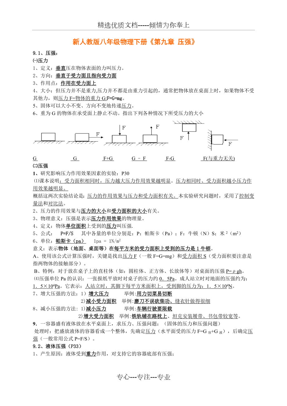 八年级物理下册《第九章-压强》知识点总结.doc_第1页