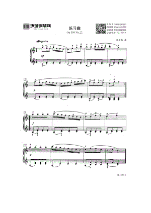 练习曲（Op.599 No.22） 钢琴谱.docx