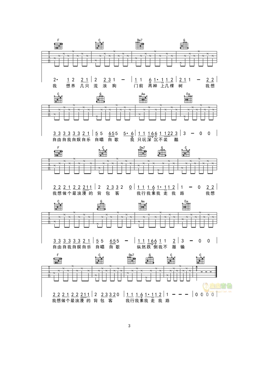背包客吉他谱.docx_第3页