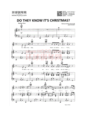 Do They Know It's Christmas 钢琴谱.docx