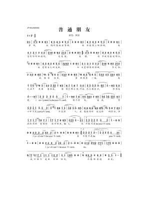 普通朋友 简谱普通朋友 吉他谱 吉他谱_4.docx