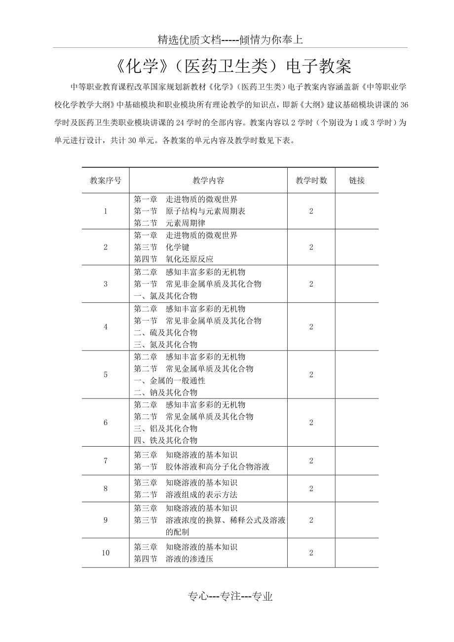 中职《化学》(医药卫生类)-电子教案.doc_第1页